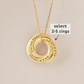 18K Gold Plated 2-5 Linked Interlocking Circle Name Necklace Personalized Engraved Children Name Necklace, Customized Jewelry Pendant Gift