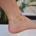 18K Gold Plated Personalized Name Anklet, Customized Name Anklet, Custom Jewelry Handcrafted Gift For Her, Body Jewelry, Personalized Gifts