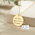 18K Gold Plated Actual Handwriting Necklace Memorial Personalized Signature Remembrance Jewelry Custom Engraved Jewelry, Handmade Jewelry