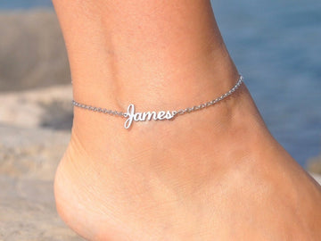 18K Gold Plated Personalized Name Anklet, Customized Name Anklet, Custom Jewelry Handcrafted Gift For Her, Body Jewelry, Personalized Gifts