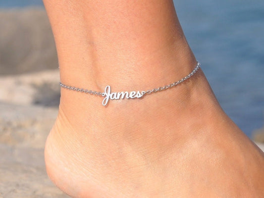 18K Gold Plated Personalized Name Anklet, Customized Name Anklet, Custom Jewelry Handcrafted Gift For Her, Body Jewelry, Personalized Gifts