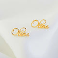 18K Gold-Plated Personalized Name Earrings Studs Nameplate Custom Jewelry Minimalist, Customizable, Stylish Gifts for Her Customized Jewelry