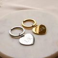 18K Gold Plated Personalized Engraved Heart Name Keychain, Custom Gift, Engraved Key Ring, Key Chains Customized Gift Keyring Custom Jewelry