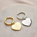 18K Gold Plated Personalized Engraved Heart Name Keychain, Custom Gift, Engraved Key Ring, Key Chains Customized Gift Keyring Custom Jewelry