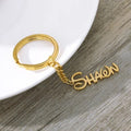 18K Gold Plated Personalized Engraved Name Keychain, Custom Gift, Engraved Key Ring, Name Key Chains Customized Gift Keyring Custom Jewelry