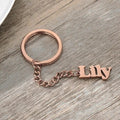 18K Gold Plated Personalized Engraved Name Keychain, Custom Gift, Engraved Key Ring, Name Key Chains Customized Gift Keyring Custom Jewelry