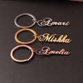 18K Gold Plated Personalized Engraved Name Keychain, Custom Gift, Engraved Key Ring, Name Key Chains Customized Gift Keyring Custom Jewelry