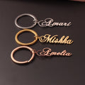 18K Gold Plated Personalized Engraved Name Keychain, Custom Gift, Engraved Key Ring, Name Key Chains Customized Gift Keyring Custom Jewelry