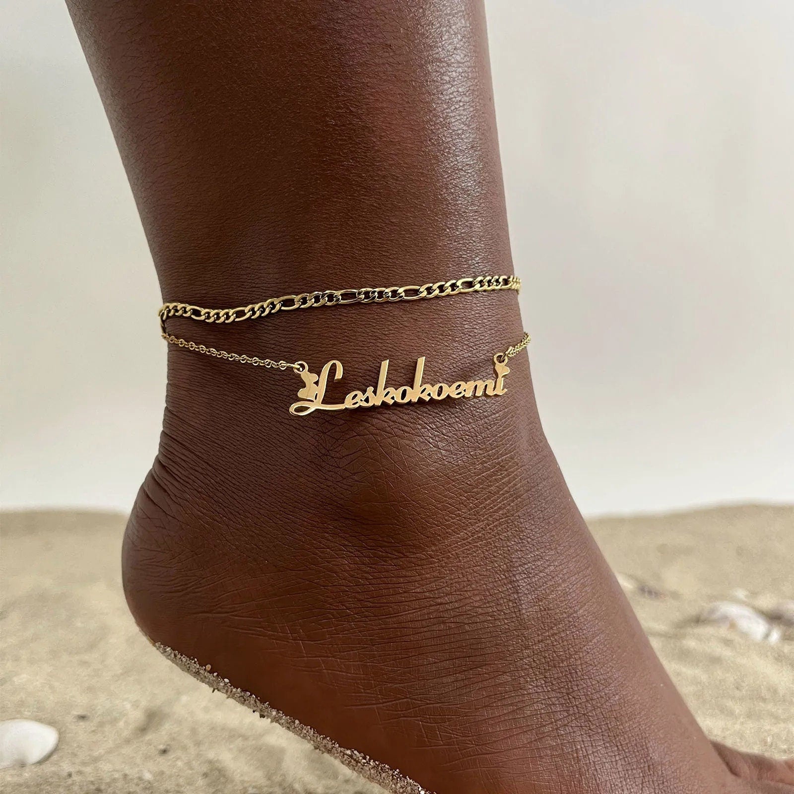 18K Gold Plated Personalized Name Anklet, Customized Name Anklet, Custom Jewelry Handcrafted Gift For Her, Body Jewelry, Personalized Gifts