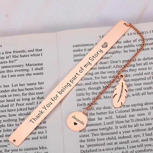 Personalized Metal Bookmark, Custom Name Bookmarks, Booklover Gift, Enjoy The Next Chapter Graduation Gift, Gift for New Mom, Grandma Gift