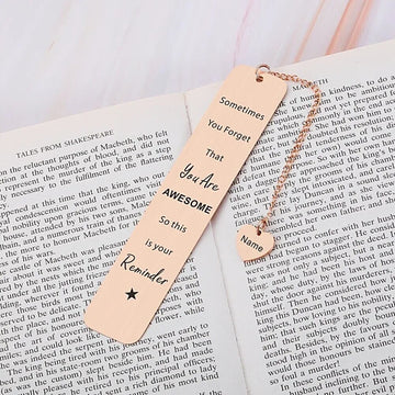 Personalized Metal Bookmark, Custom Name Bookmarks, Booklover Gift, Enjoy The Next Chapter Graduation Gift, Gift for New Mom, Grandma Gift