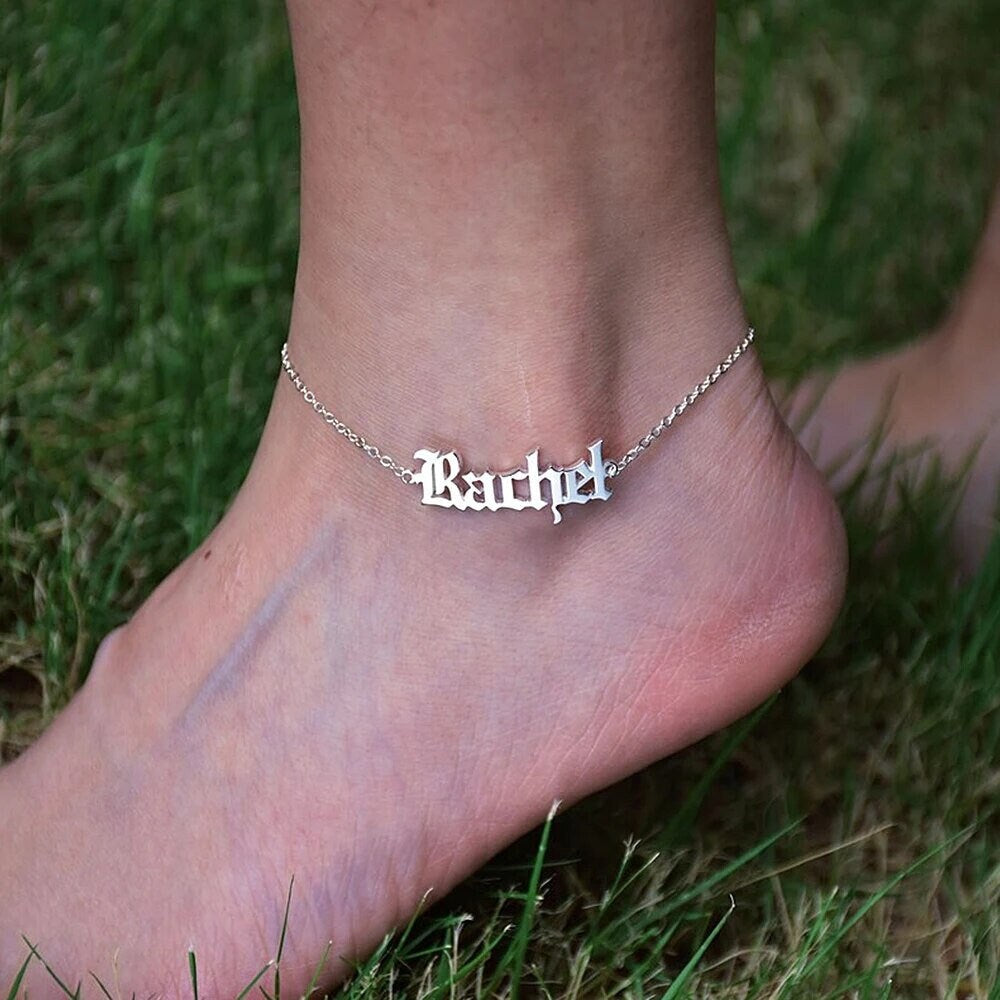 18K Gold Plated Personalized Name Anklet, Customized Name Anklet, Custom Jewelry Handcrafted Gift For Her, Body Jewelry, Personalized Gifts