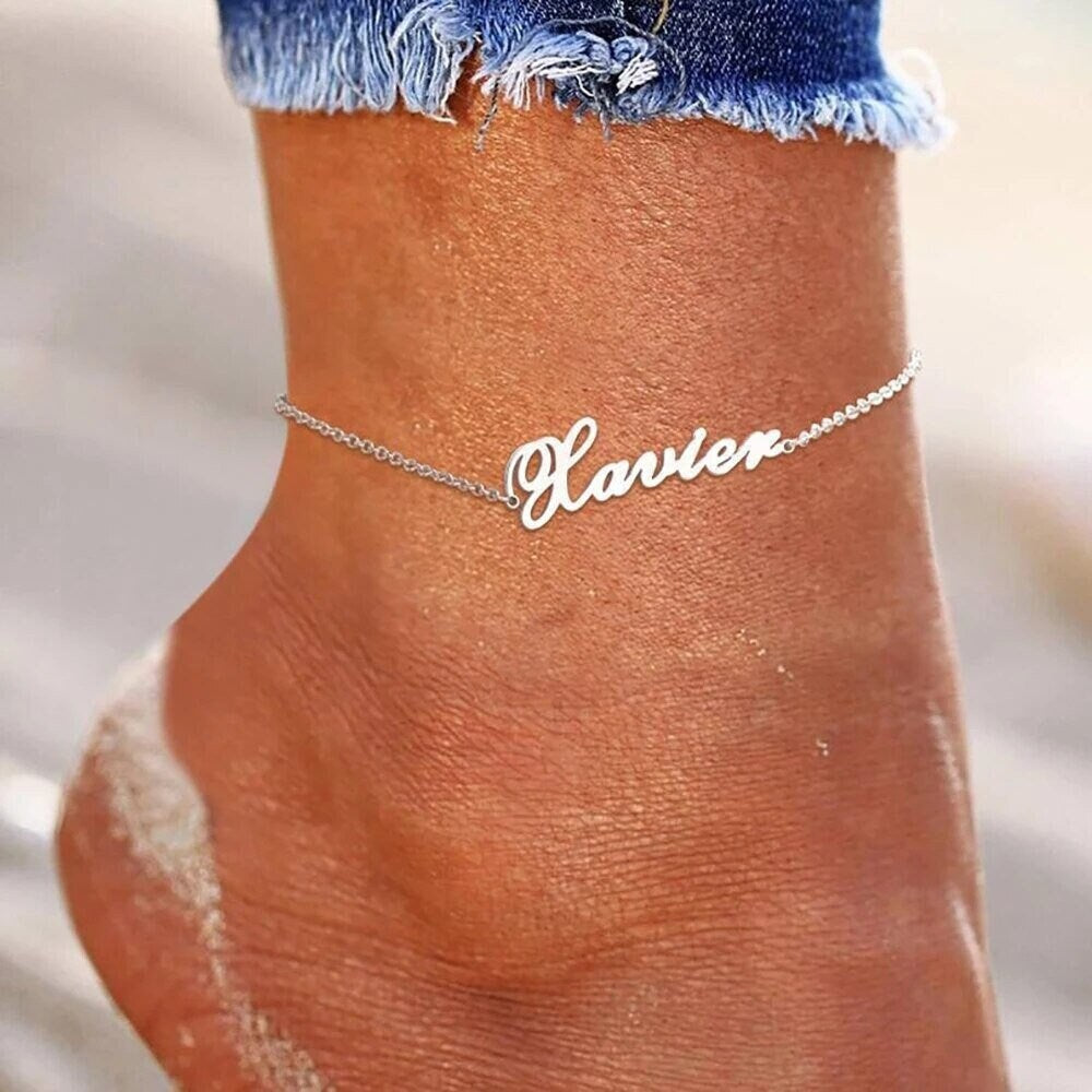 18K Gold Plated Personalized Name Anklet, Customized Name Anklet, Custom Jewelry Handcrafted Gift For Her, Body Jewelry, Personalized Gifts