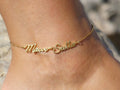 18K Gold Plated Personalized Multiple Name Anklet, Customized Name Anklet, Custom Jewelry Handcrafted Gift For Her, Handmade Body Jewelry