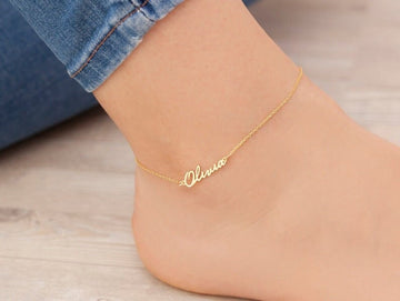 18K Gold Plated Personalized Name Anklet, Customized Name Anklet, Custom Jewelry Handcrafted Gift For Her, Body Jewelry, Personalized Gifts