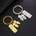 18K Gold Plated Personalized Engraved Name Keychains Customized Gift Family Keyring Mother Gift Custom Jewelry Keyring Keychain Gift For Her