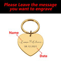 18K Gold Plated Personalized Engraved Heart Name Keychain, Custom Gift, Engraved Key Ring, Key Chains Customized Gift Keyring Custom Jewelry