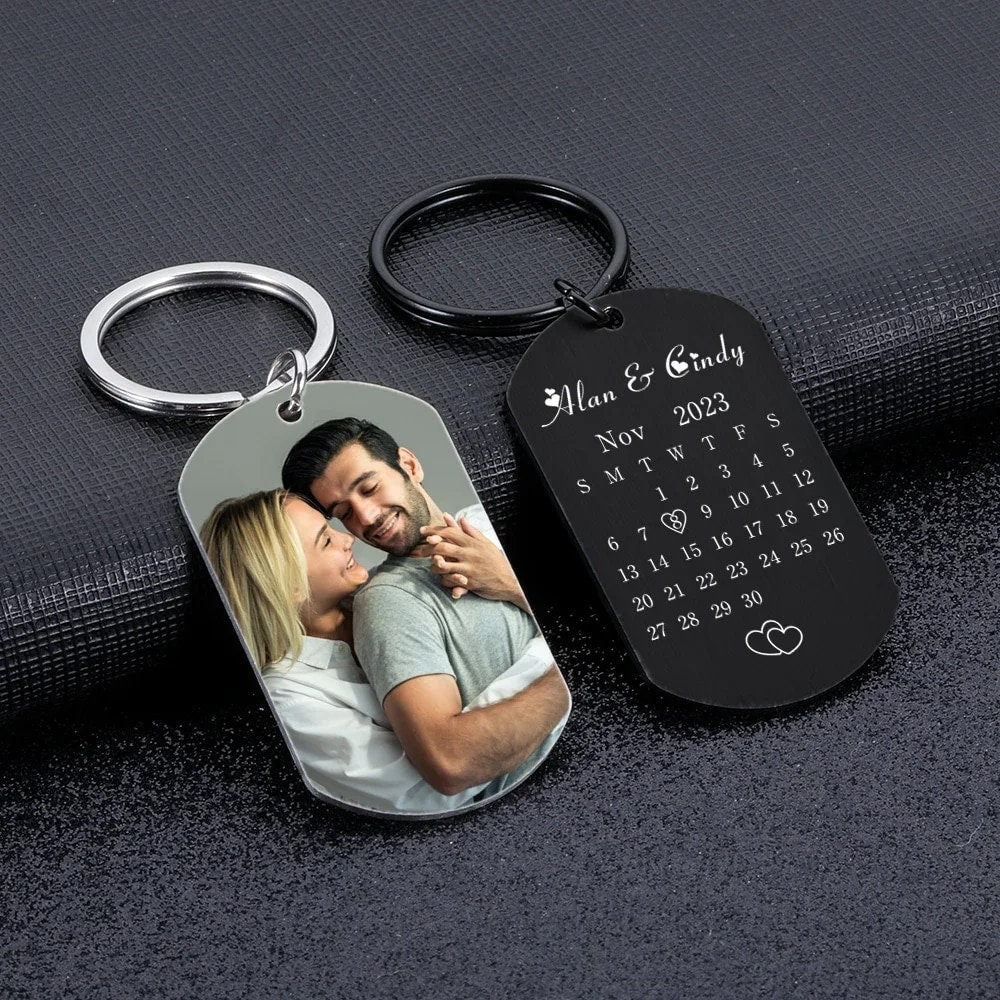 18K Gold Plated Personalized Photo Keychain Custom Picture Keychain Personalized Jewelry Customized Pic Keyring Doubled Sided Text Keychain