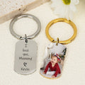 18K Gold Plated Personalized Photo Keychain Custom Picture Keychain Personalized Jewelry Customized Pic Keyring Doubled Sided Text Keychain