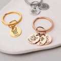 18K Gold Plated Personalized Custom Engraved Dog Cat Name Keychain Custom Gift Pet Keyring Nameplate Key Accessories Gift for Dog Pet Lovers