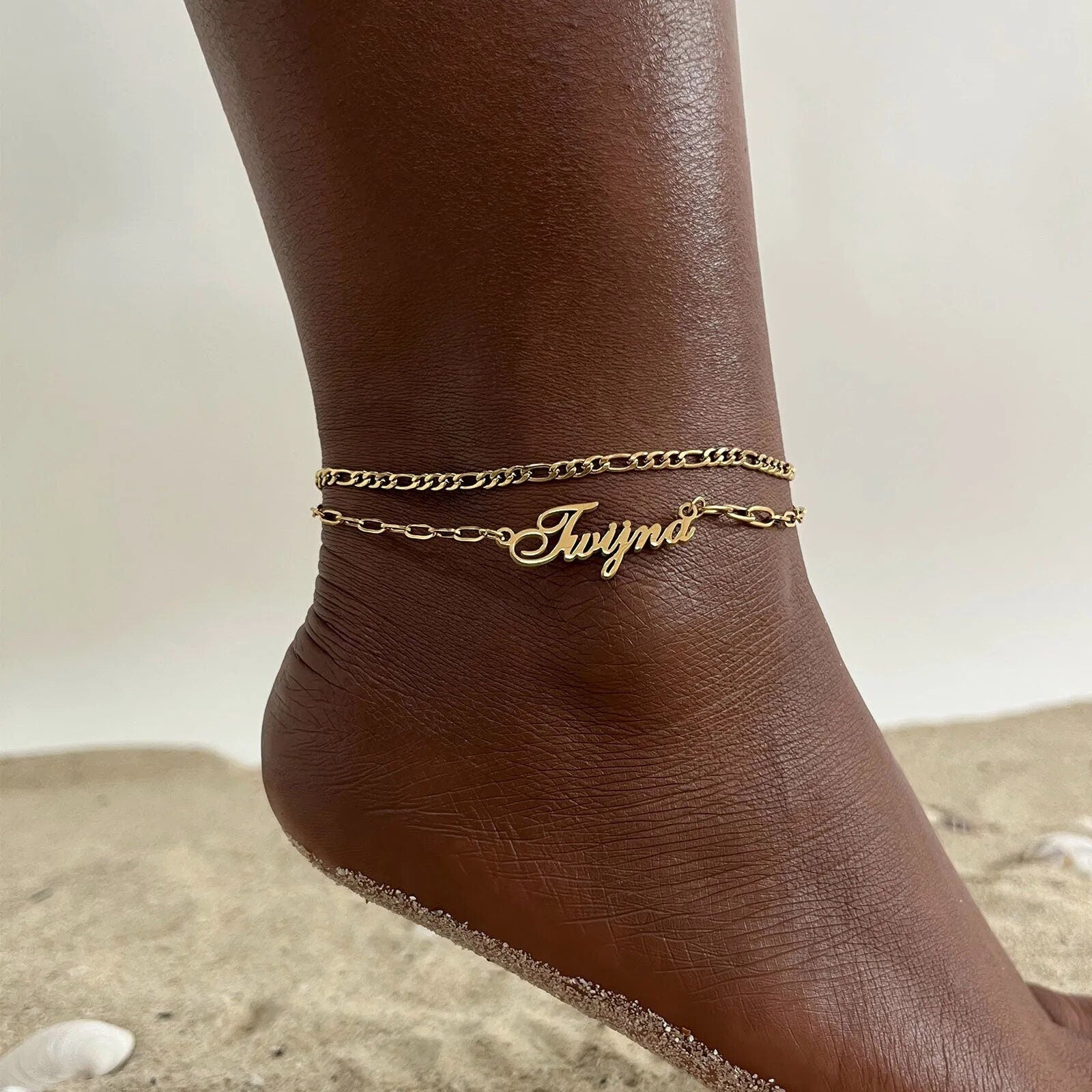 18K Gold Plated Personalized Name Anklet, Customized Name Anklet, Custom Jewelry Handcrafted Gift For Her, Body Jewelry, Personalized Gifts