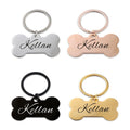 18K Gold Plated Personalized Custom Engraved Dog Name Keychain Custom Gift Bone Shaped Keyring Nameplate Key Accessories Gift for Dog Lovers