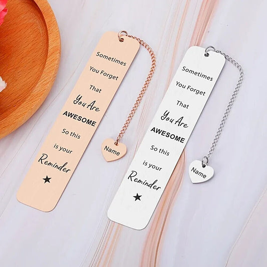 Personalized Metal Bookmark, Custom Name Bookmarks, Booklover Gift, Enjoy The Next Chapter Graduation Gift, Gift for New Mom, Grandma Gift