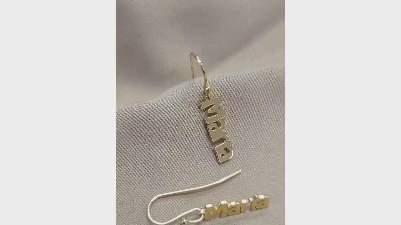 18K Gold-Plated Personalized Vertical Name Dangle Earrings Custom Jewelry Minimalist, Customizable, Stylish Gifts for Her Customized Jewelry